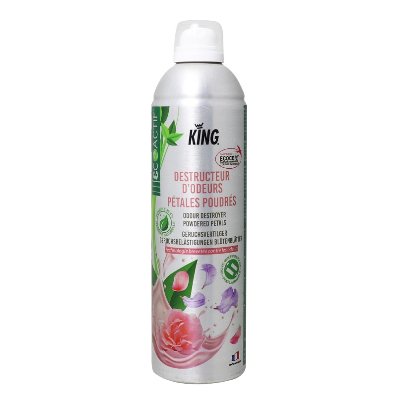 Ecocert-Geruchsvernichter - Puderige Blütenblätter - King - 400-ml-Spraydose
